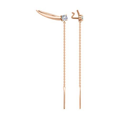 Ohrhänger aus Rotgold 585 mit Zirkonia