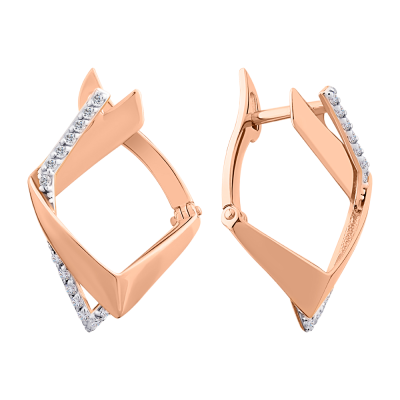 Ohrhänger aus Rotgold 585 mit Zirkonia