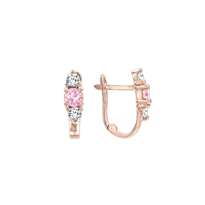 Kinder Ohrringe aus Rotgold 585 mit Zirkonia