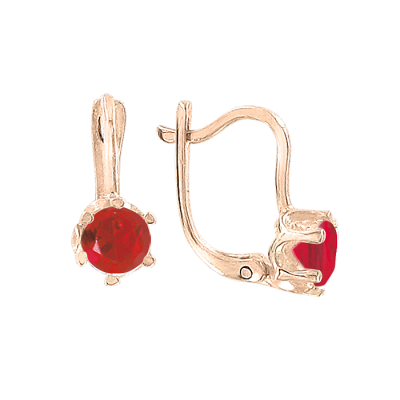 Kinder Ohrhänger aus Rotgold 585 mit Zirkonia