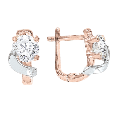 Ohrhänger aus Rotgold 585 mit Zirkonia