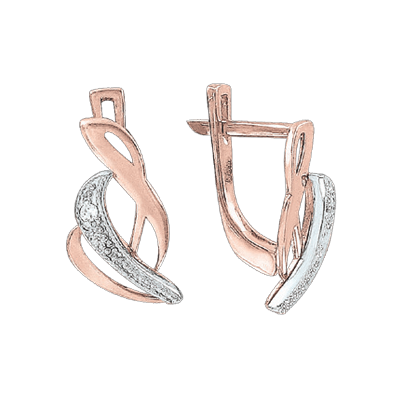 Ohrhänger aus Rotgold 585 mit Zirkonia