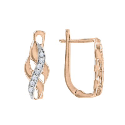 Ohrhänger aus Rotgold 585 mit Zirkonia