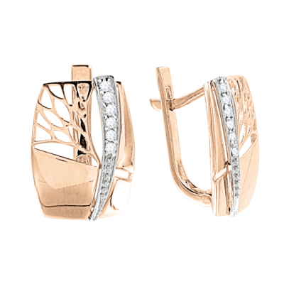 Ohrhänger aus Rotgold 585 mit Zirkonia