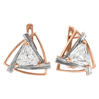Ohrhänger aus Rotgold 585 mit Zirkonia