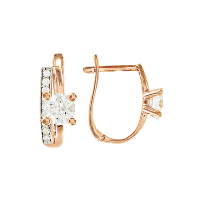Ohrhänger aus Rotgold 585 mit Zirkonia