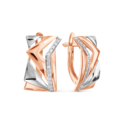Ohrhänger aus Rotgold 585 mit Zirkonia
