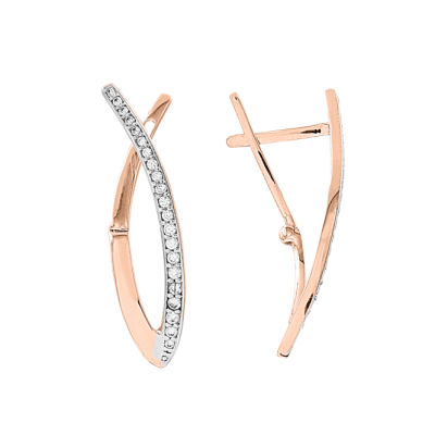Ohrhänger aus Rotgold 585 mit Zirkonia