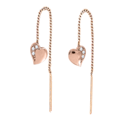 Ohrhänger aus Rotgold 585 mit Zirkonia