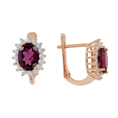 Ohrhänger aus Rotgold 585 mit Zirkonia