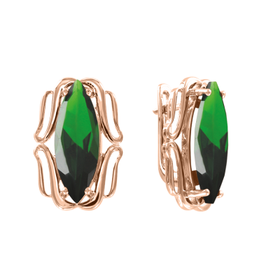Ohrhänger aus Rotgold 585 mit Zirkonia