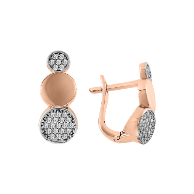 Ohrhänger aus Rotgold 585 mit Zirkonia