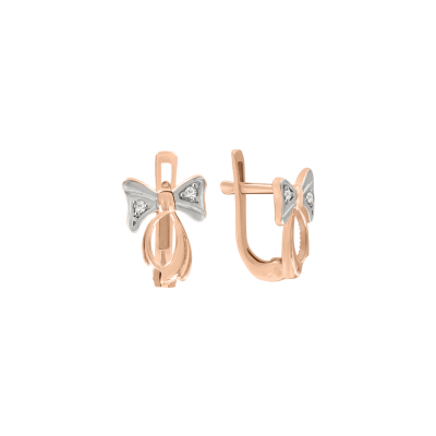 Ohrhänger aus Rotgold 585 mit Zirkonia
