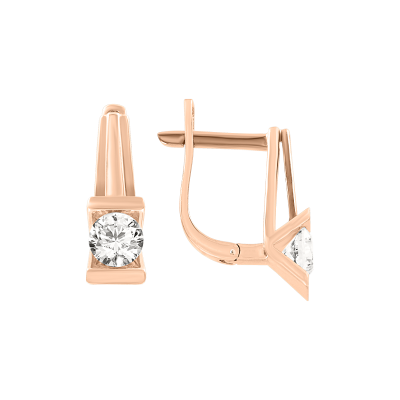 Ohrhänger aus Rotgold 585 mit Zirkonia