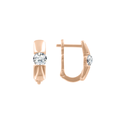 Ohrhänger aus Rotgold 585 mit Zirkonia