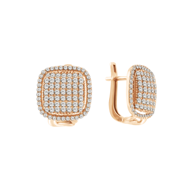 Ohrhänger aus Rotgold 585 mit Zirkonia