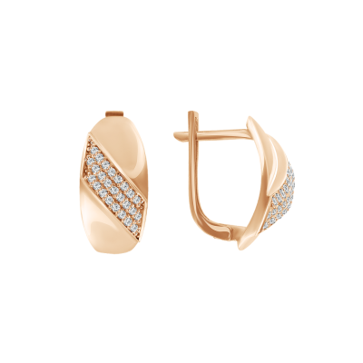 Ohrhänger aus Rotgold 585 mit Zirkonia