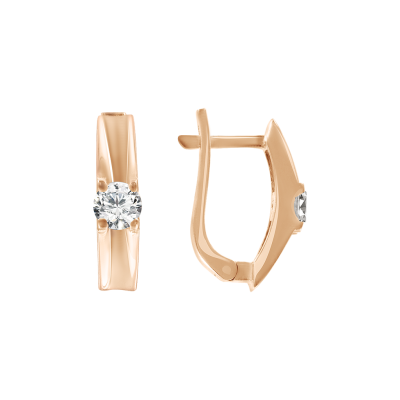 Ohrhänger aus Rotgold 585 mit Zirkonia