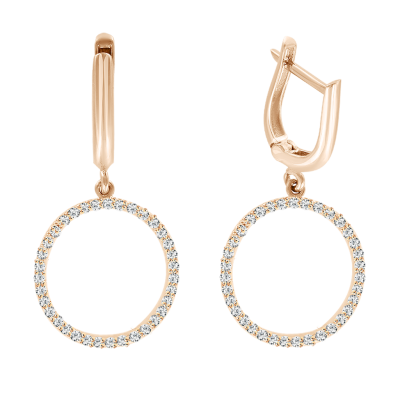 Ohrhänger aus Rotgold 585 mit Zirkonia