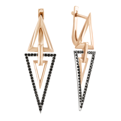 Ohrhänger aus Rotgold 585 mit Zirkonia
