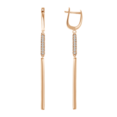 Ohrhänger aus Rotgold 585 mit Zirkonia