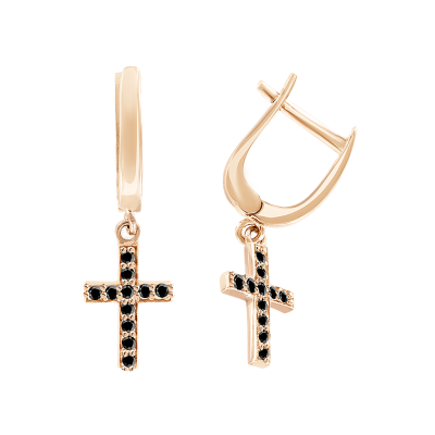 Ohrhänger aus Rotgold 585 mit Zirkonia