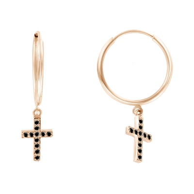 Ohrhänger aus Rotgold 585 mit Zirkonia