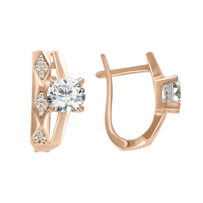 Ohrhänger aus Rotgold 585 mit Zirkonia
