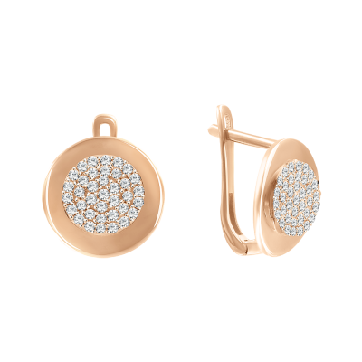 Ohrhänger aus Rotgold 585 mit Zirkonia