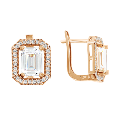 Ohrhänger aus Rotgold 585 mit Zirkonia