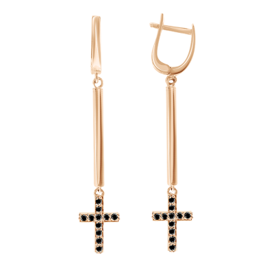 Ohrhänger aus Rotgold 585 mit Zirkonia