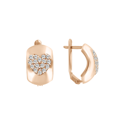 Ohrhänger aus Rotgold 585 mit Zirkonia