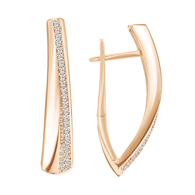 Ohrhänger aus Rotgold 585 mit Zirkonia