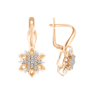 Ohrhänger aus Rotgold 585 mit Zirkonia
