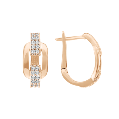 Ohrhänger aus Rotgold 585 mit Zirkonia