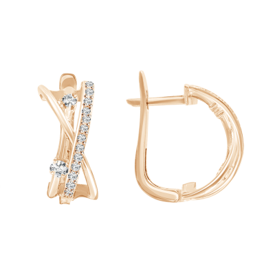 Ohrhänger aus Rotgold 585 mit Zirkonia