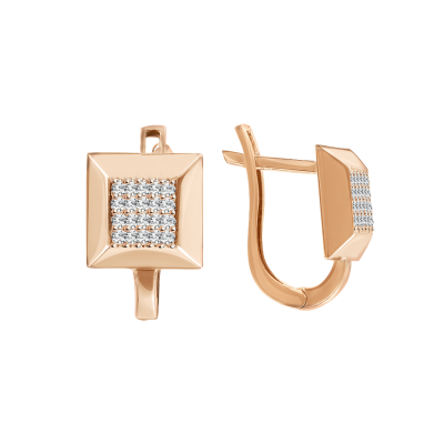 Ohrhänger aus Rotgold 585 mit Zirkonia