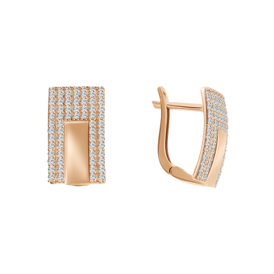 Ohrhänger aus Rotgold 585 mit Zirkonia