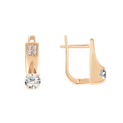 Ohrhänger aus Rotgold 585 mit Zirkonia
