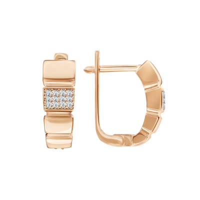 Ohrhänger aus Rotgold 585 mit Zirkonia