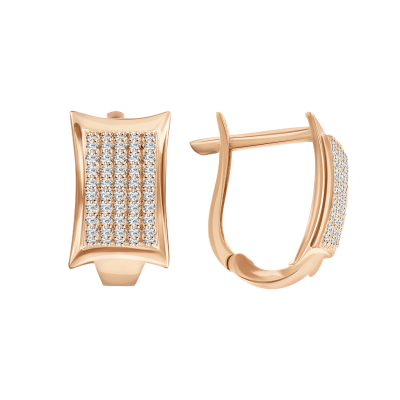 Ohrhänger aus Rotgold 585 mit Zirkonia