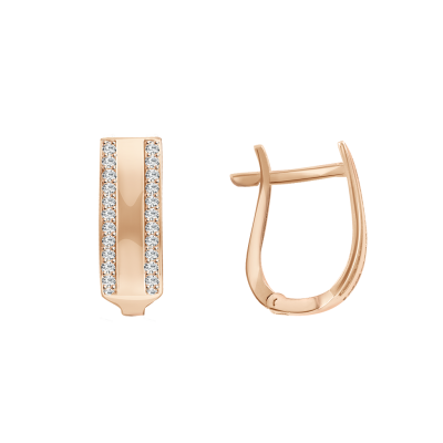 Ohrhänger aus Rotgold 585 mit Zirkonia