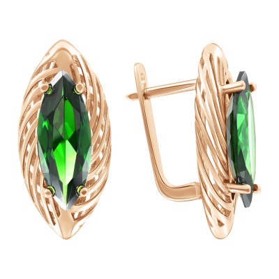 Ohrhänger aus Rotgold 585 mit Zirkonia