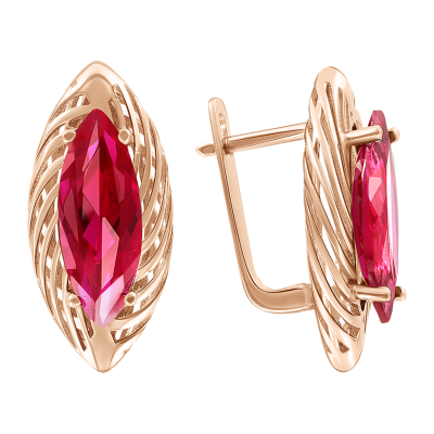 Ohrhänger aus Rotgold 585 mit Zirkonia