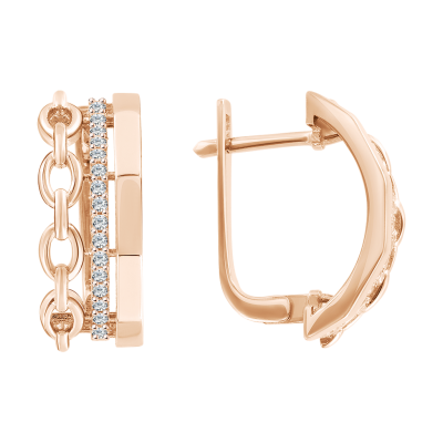 Ohrhänger aus Rotgold 585 mit Zirkonia