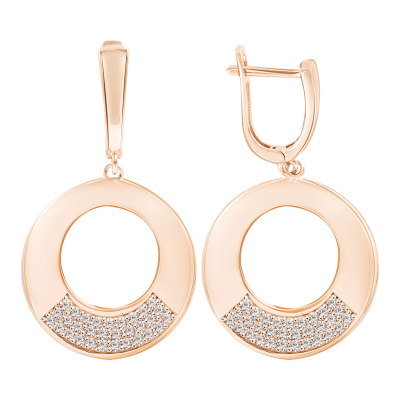 Ohrhänger aus Rotgold 585 mit Zirkonia