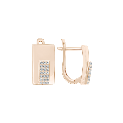 Ohrhänger aus Rotgold 585 mit Zirkonia