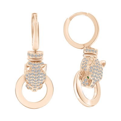 Ohrhänger aus Rotgold 585 mit Zirkonia