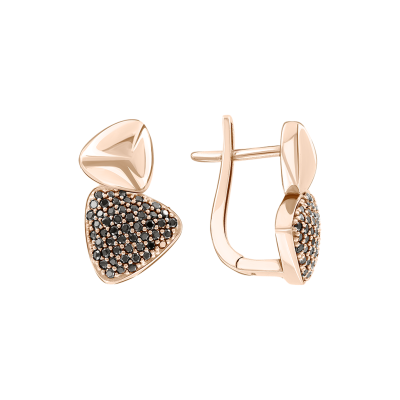 Ohrhänger aus Rotgold 585 mit Zirkonia