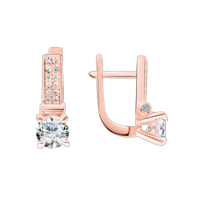Ohrhänger aus Rotgold 585 mit Zirkonia